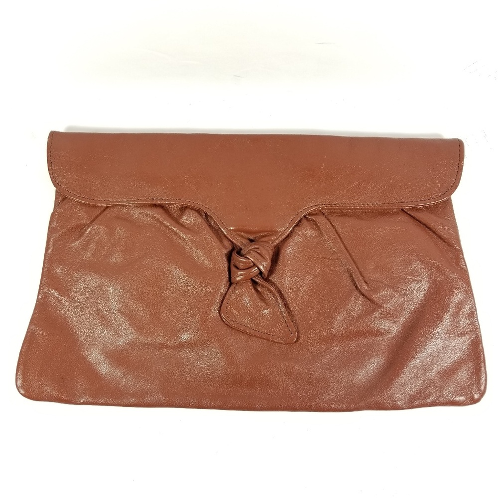 JORDAN MARSH Boho Vintage Large Leather Clutch Bag